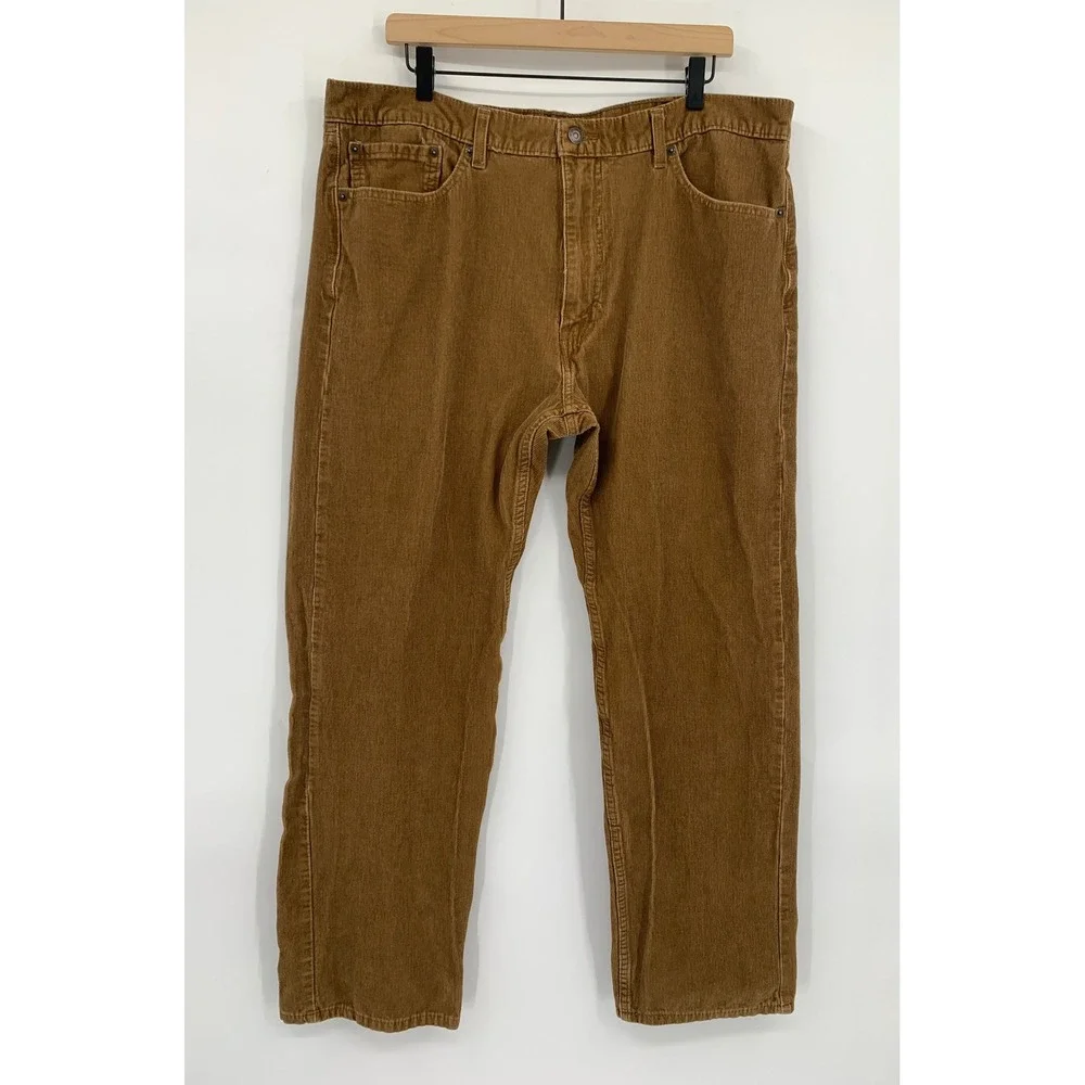 Levis 505 Corduroy Pants Mens 40x32 Brown Straight Leg Stretch Casual Fall